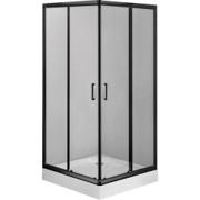Deante KDDZN41K komplet brusekabine med bundkar, sort profil, 90x90 cm