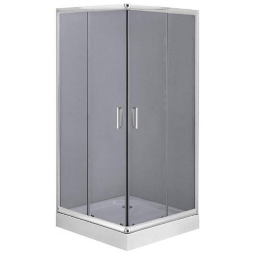 Firkantet brusekabine 90x90 cm fra Deante med klart glas og dobbeltdøre i hjørnemontering
