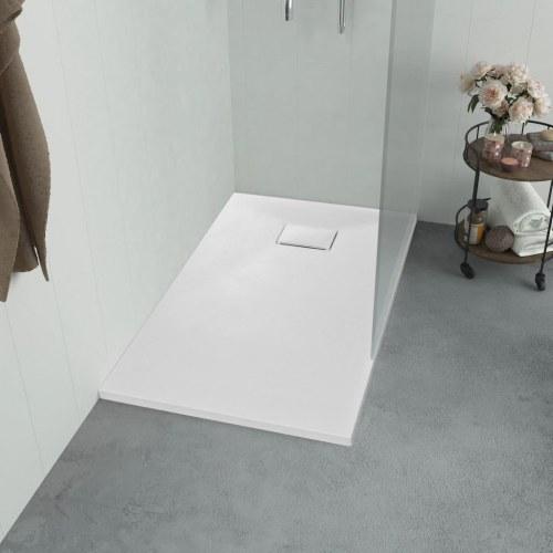 Langt hvidt SMC-brusekar i 120 x 70 centimeter walk-in-format