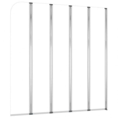 Klar brusevæg til badekar 120 × 140 cm i gennemsigtigt hærdet glas