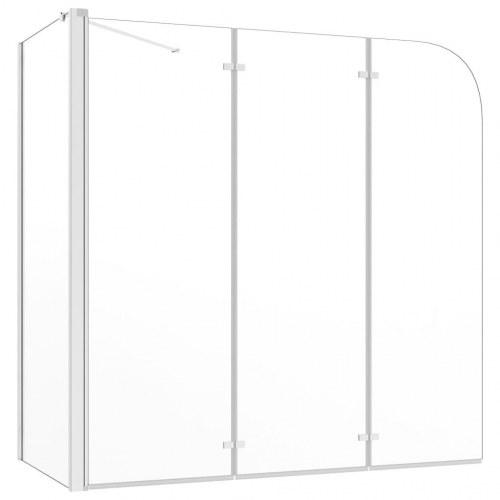 L-formet klar brusevæg til badekar 120 × 69 × 130 cm i hærdet glas