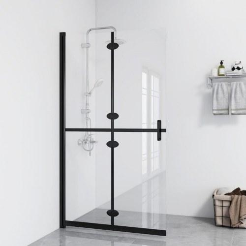 Foldbar brusevæg 100 × 190 cm i transparent sikkerhedsglas