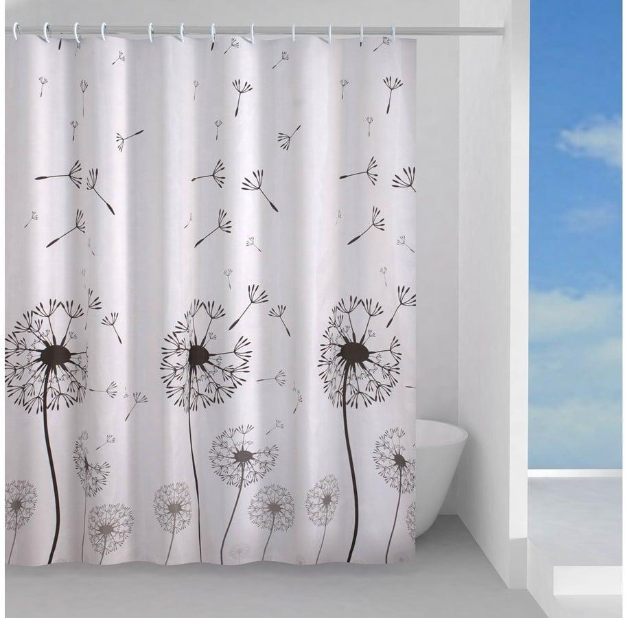 Gedy bruseforhæng med sort blomstermønster i 180x200 centimeter