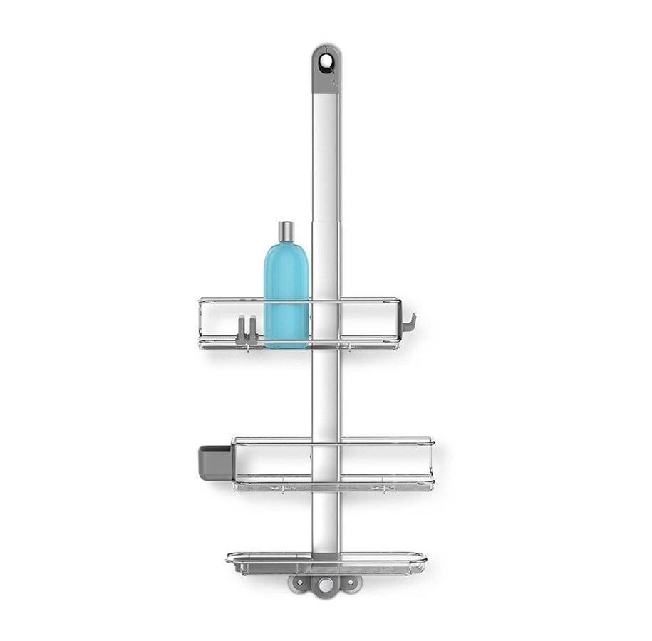 Simplehuman BT1099 brusehylde i rustfrit stål og aluminium med justerbare trådhylder